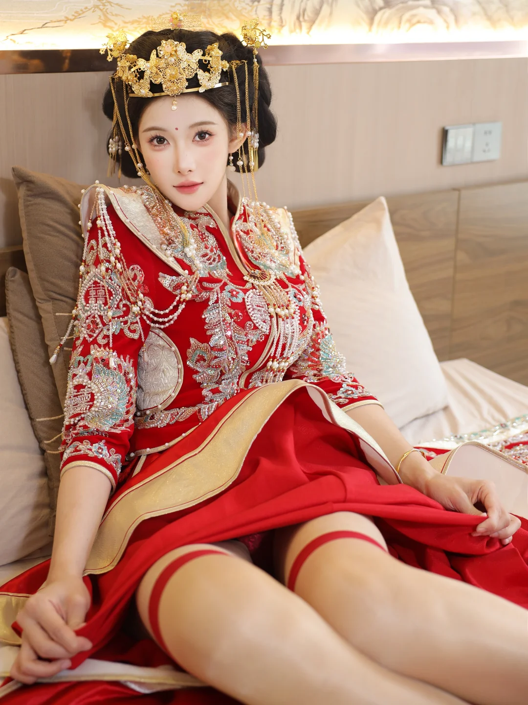 梨霜儿 - No.004 新娘红装 [113P-2.3GB] tg@simisebaisi 【丝足阁】046.webp